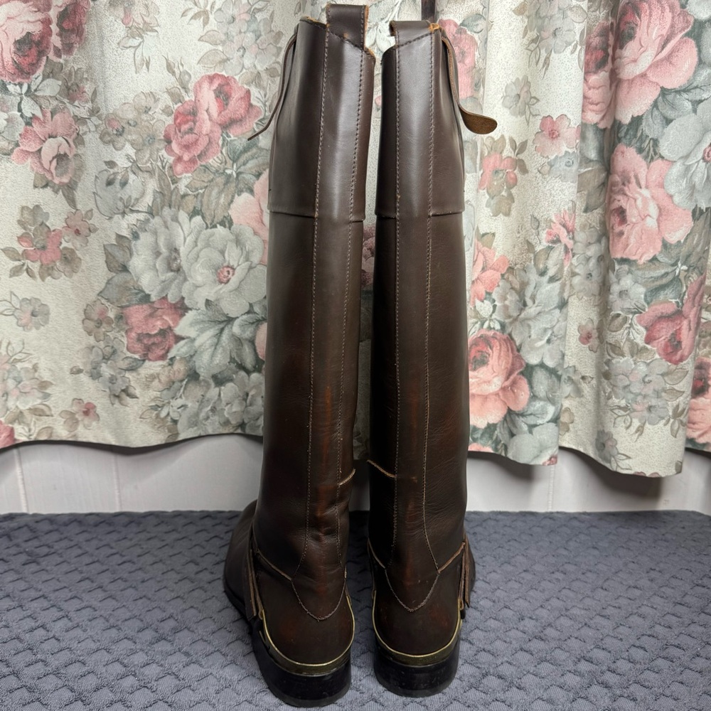 GOLDEN GOOSE CHARLIE WOMEN BOOTS IN DARK BROWN LEATHER & CLAMO ON THE HEEL - Picture 6 of 15